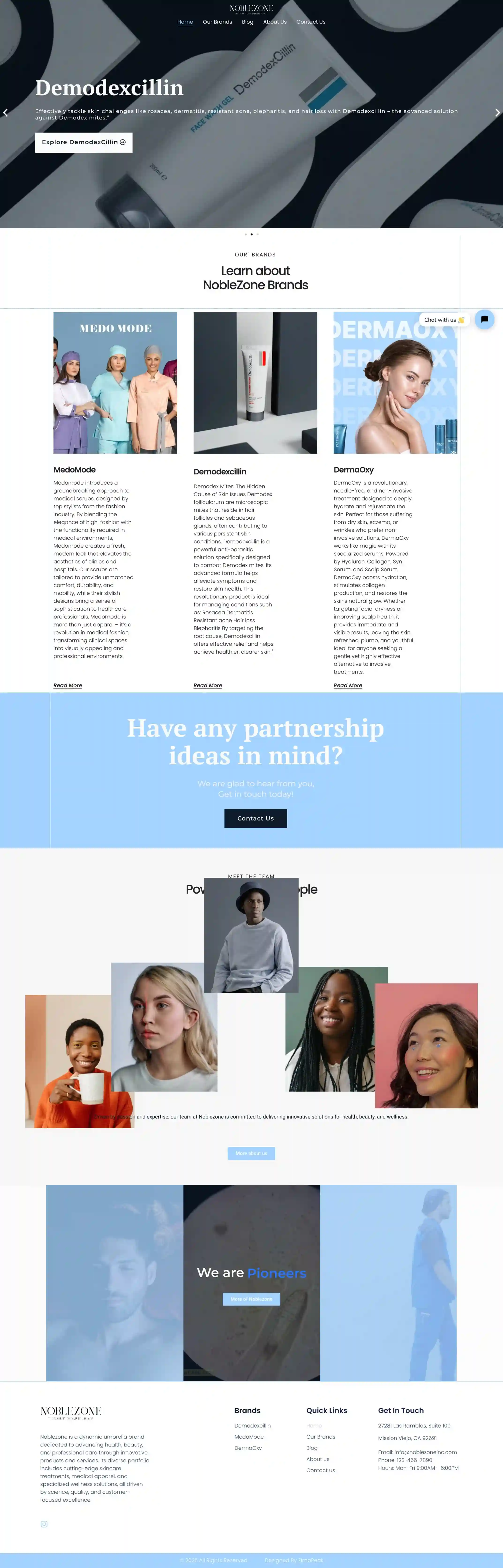 Website built for noblezoneinc.com