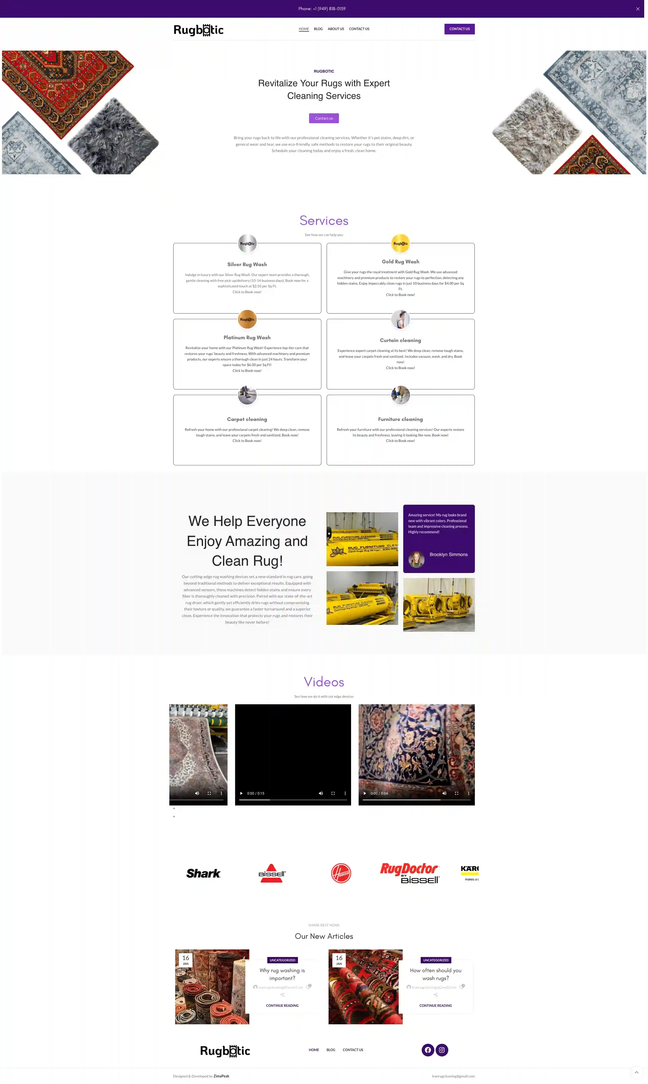Website built for RugBotic
