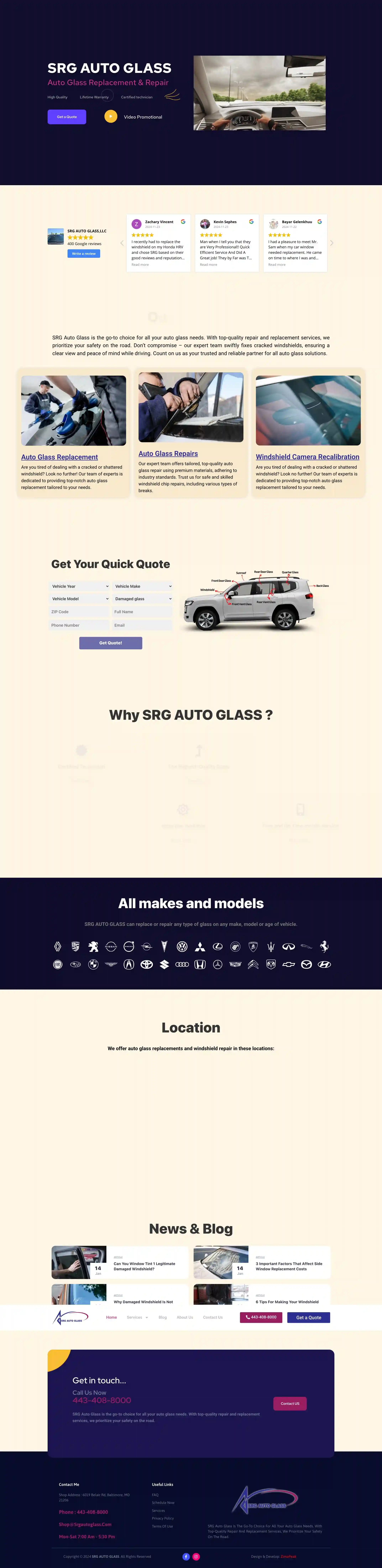 Website built for srgautoglass.com