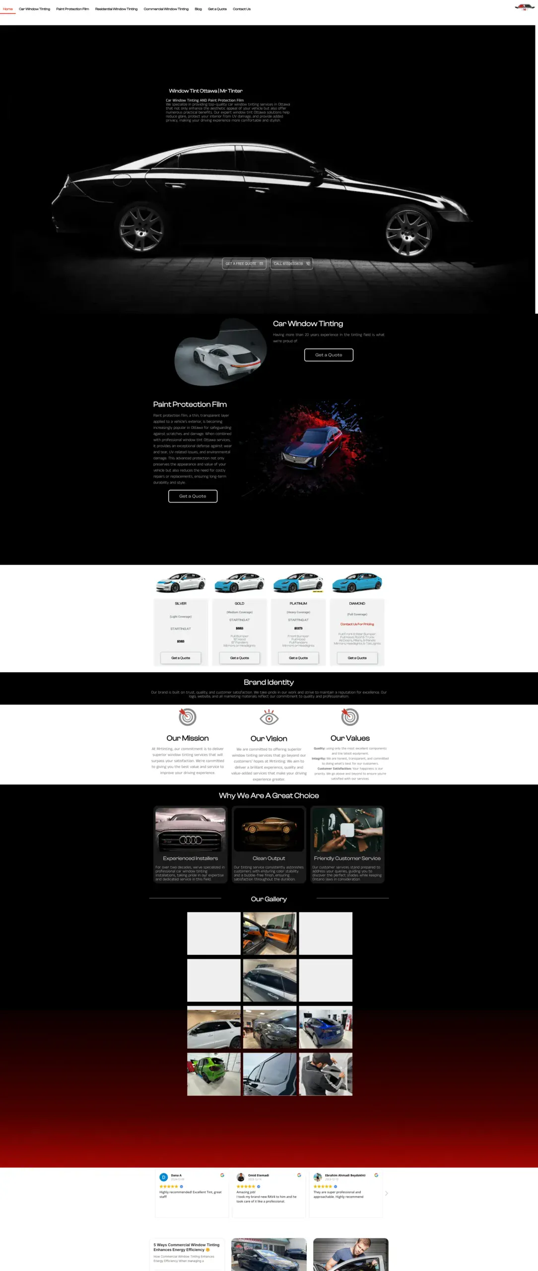 MrTinter website design