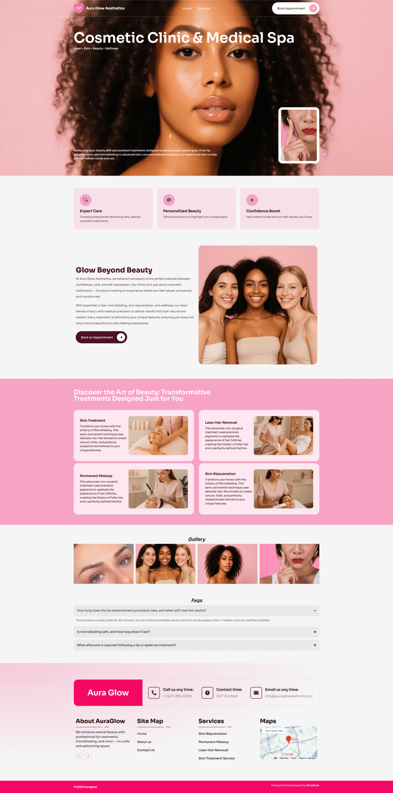 Aura Glow Aesthetics website design